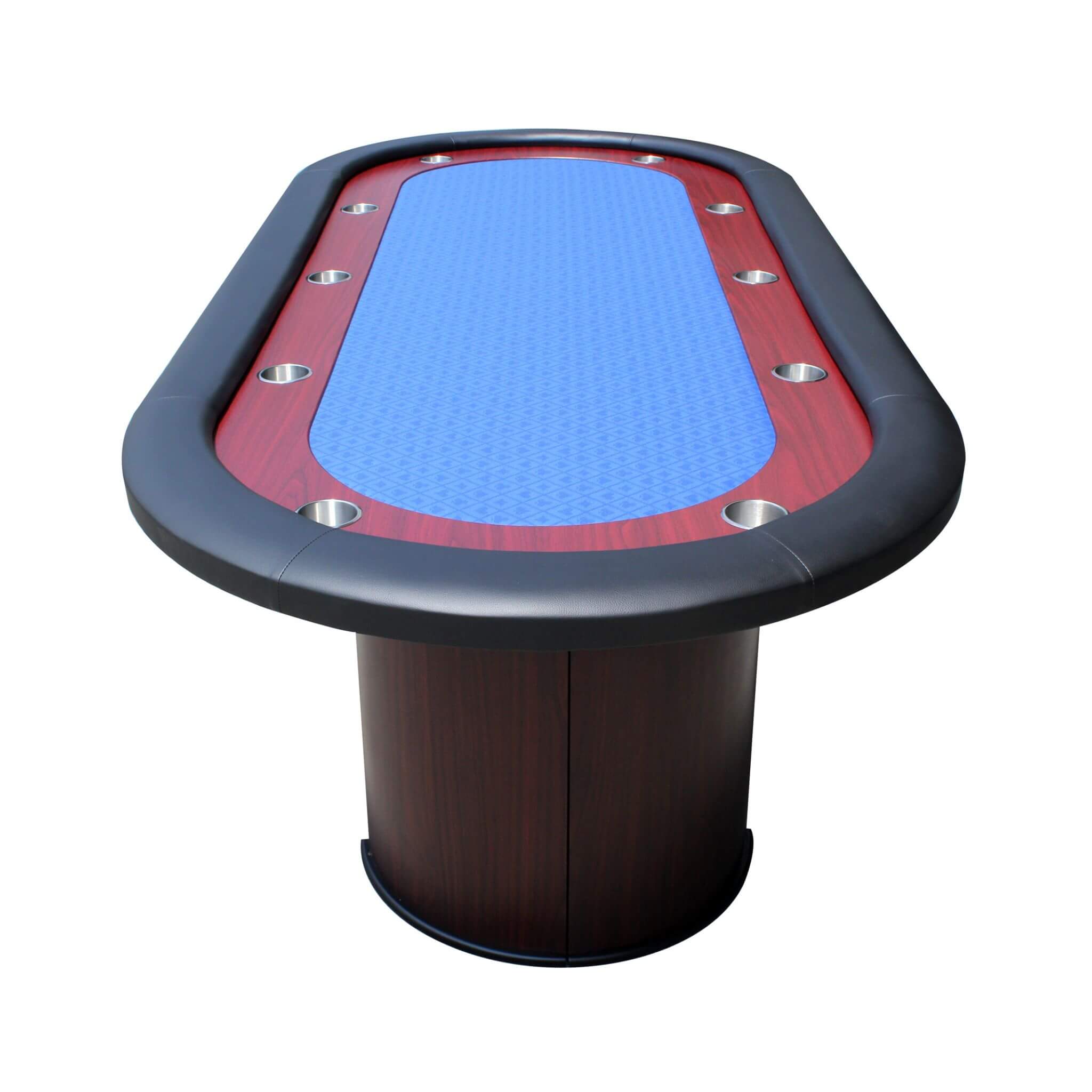96-Inch Speed Cloth Poker Table with Wooden Racetrack — Seats 10
