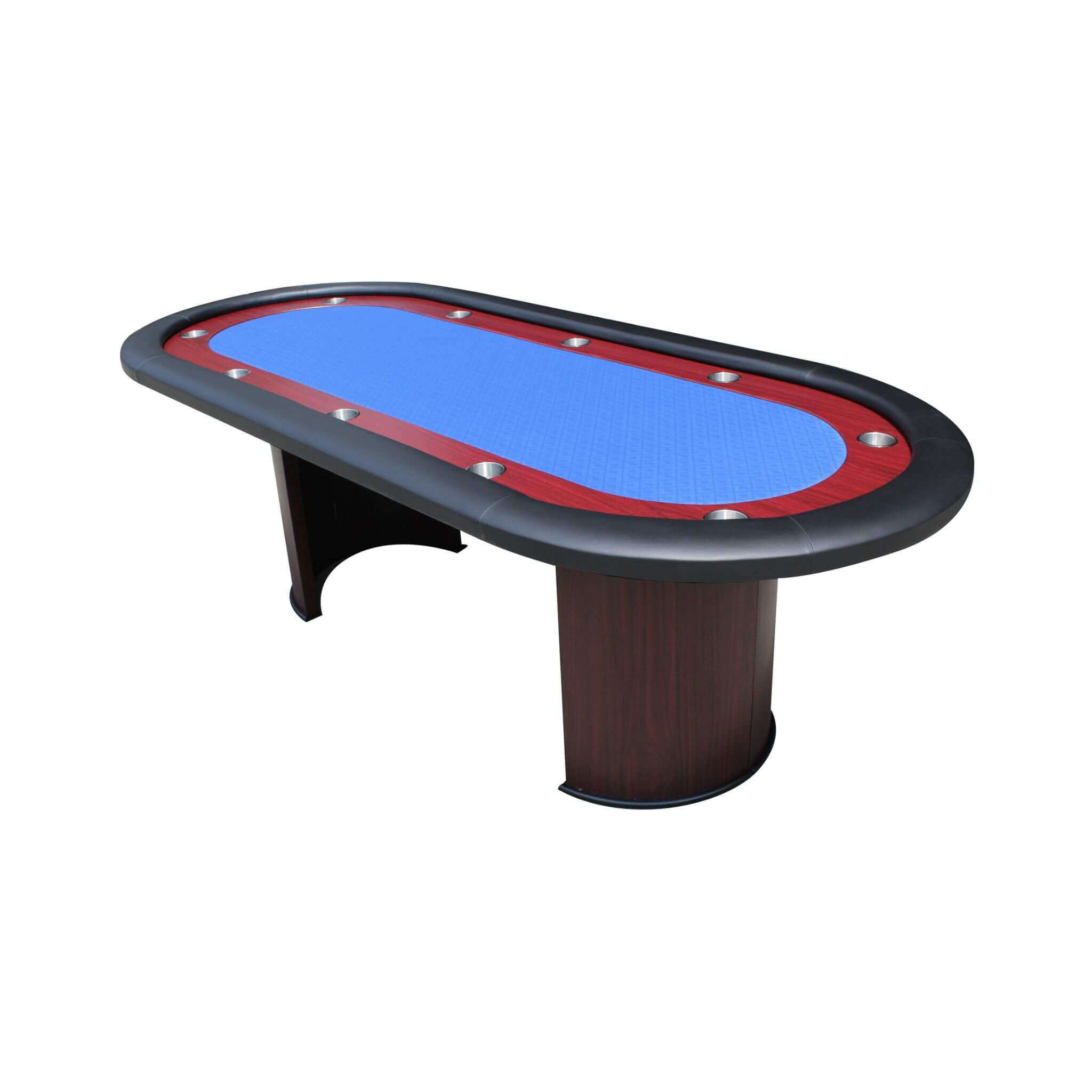 96-Inch Speed Cloth Poker Table with Wooden Racetrack — Seats 10