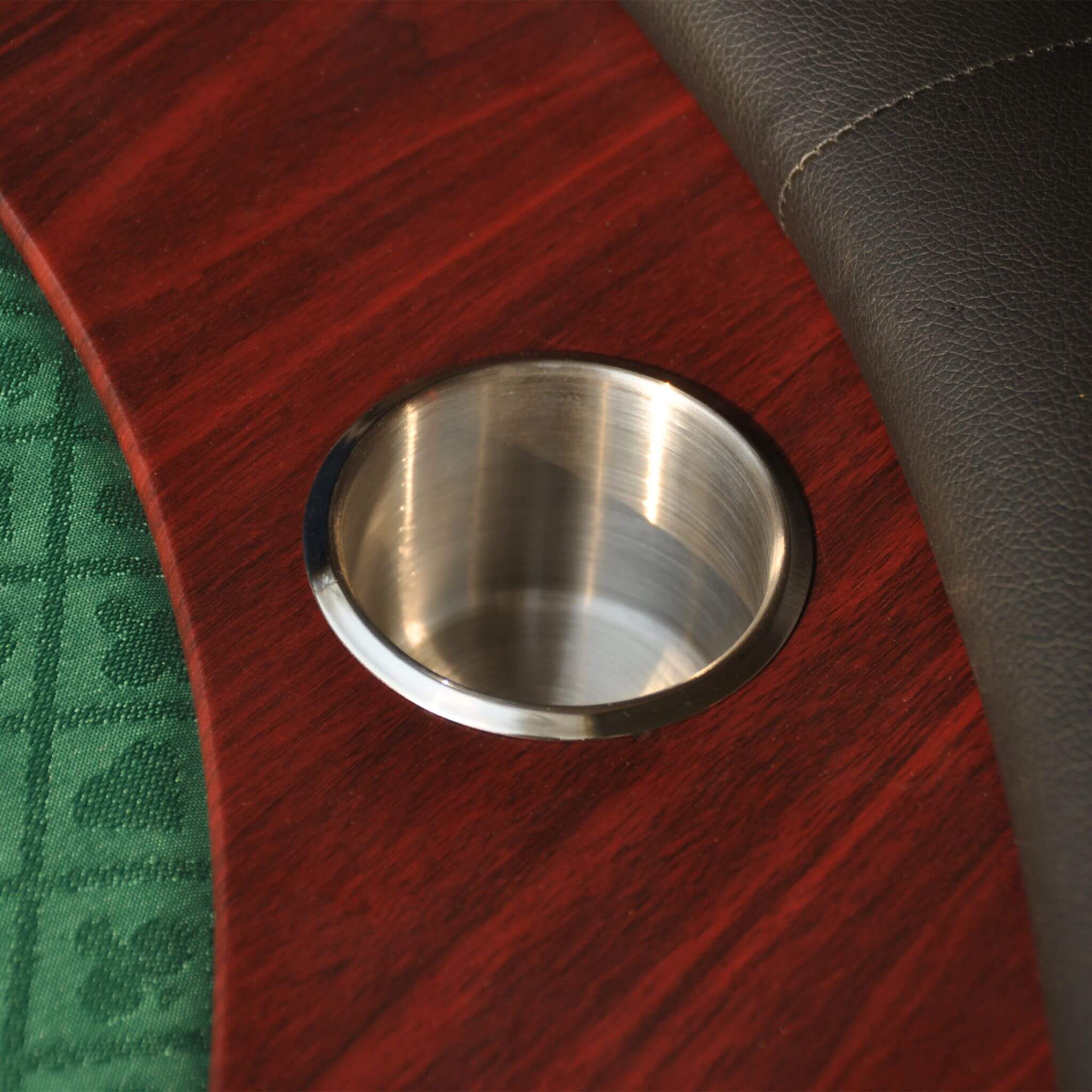 Modern 96-Inch Wooden Poker Table with U-Shaped Legs — Seats 9 + Dealer