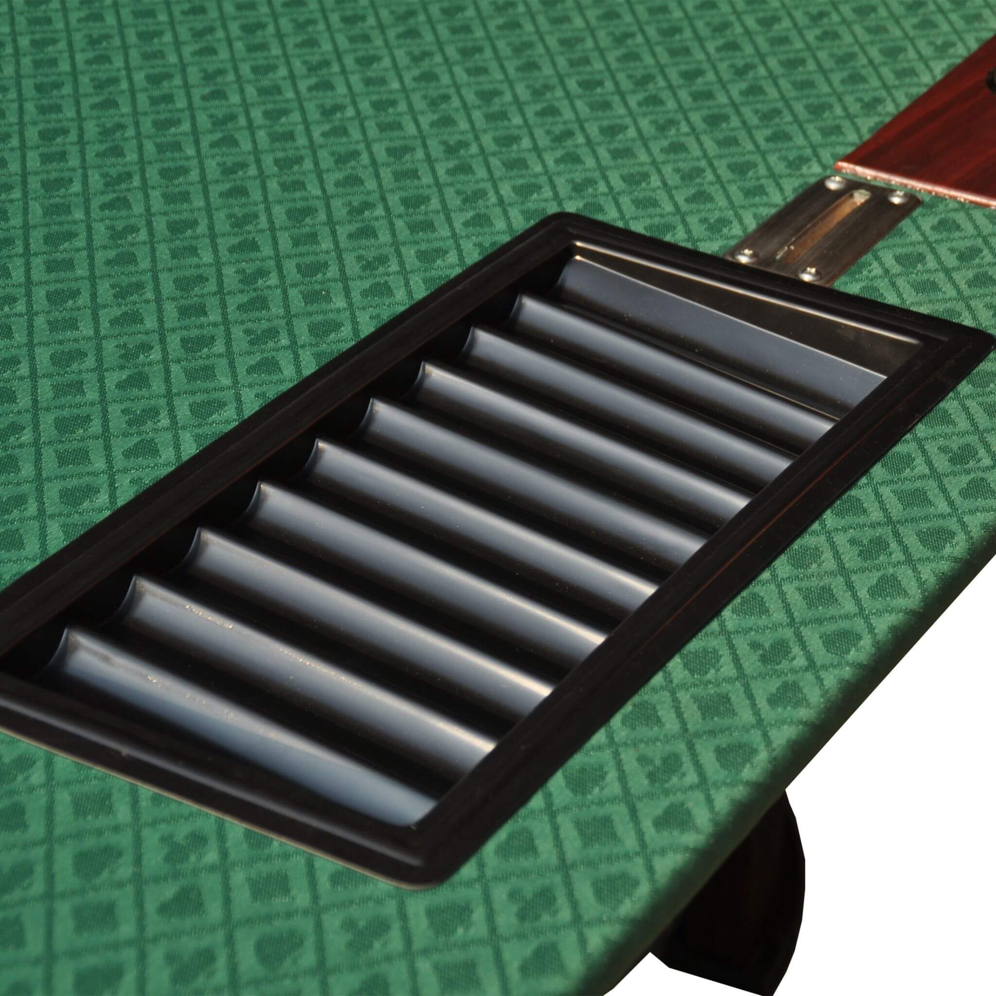 Modern 96-Inch Wooden Poker Table with U-Shaped Legs — Seats 9 + Dealer