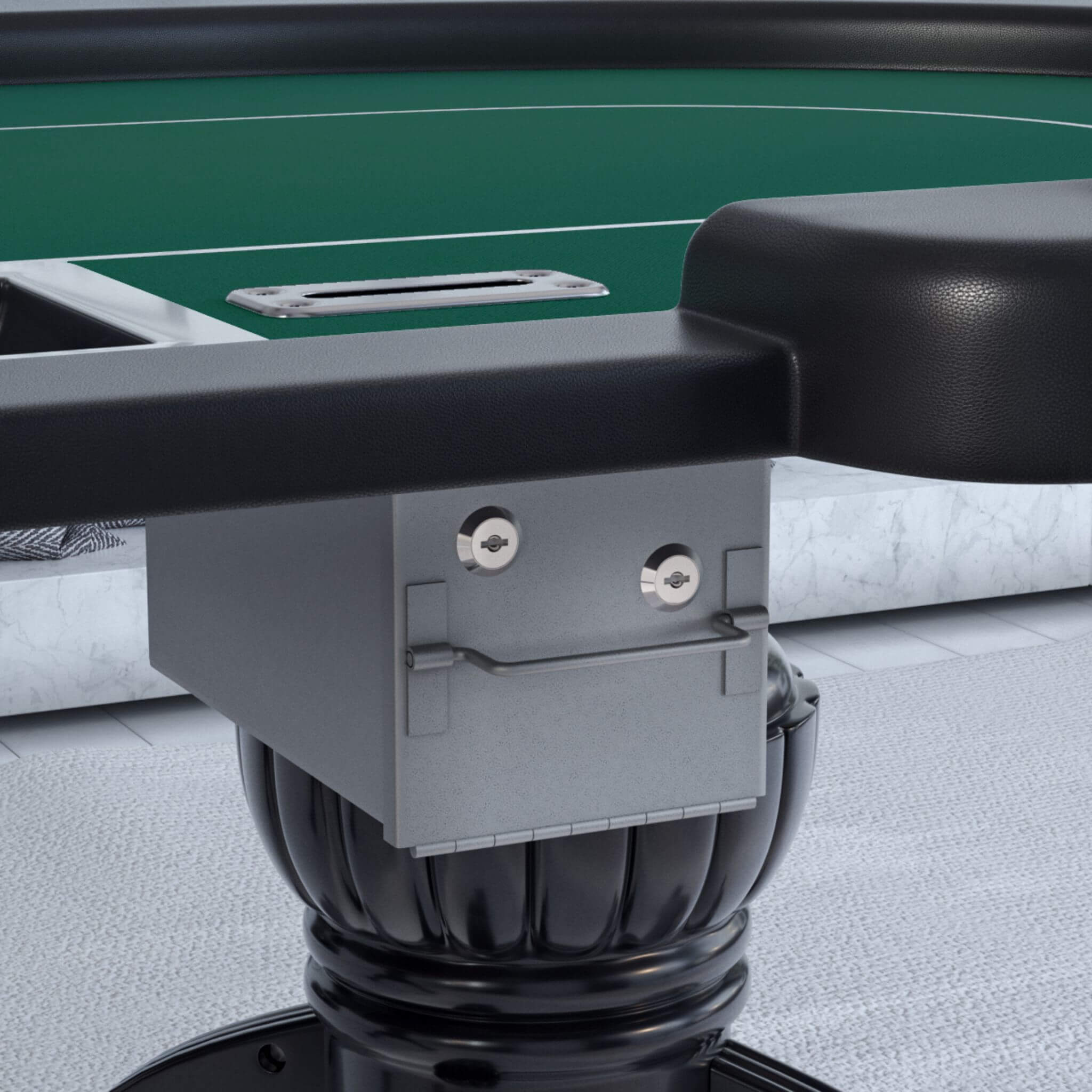 Premium 96-Inch Aura Oval Poker Table with Cup Holders, Chip Tray & Drop Box — Seats 10