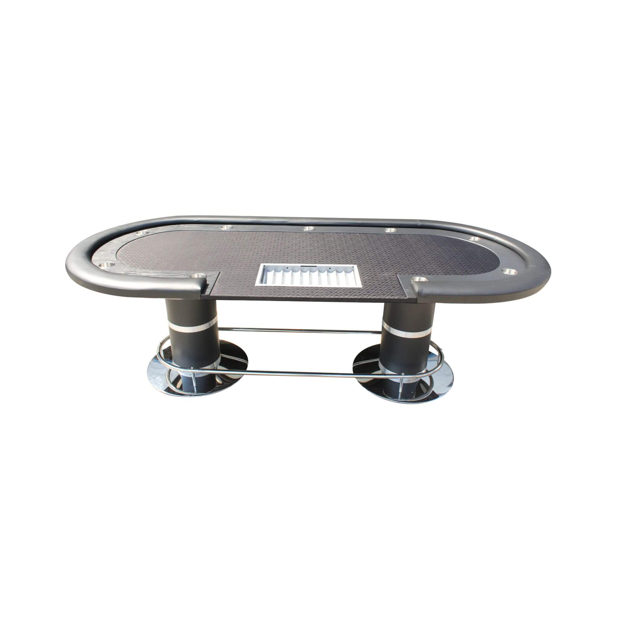 Premium 96-Inch Oval Poker Table with Racetrack — Seats 9 with Dealer Position
