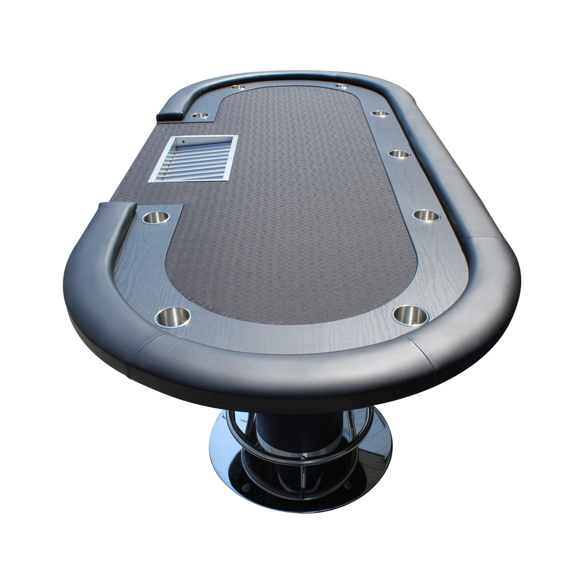 Premium 96-Inch Oval Poker Table with Racetrack — Seats 9 with Dealer Position
