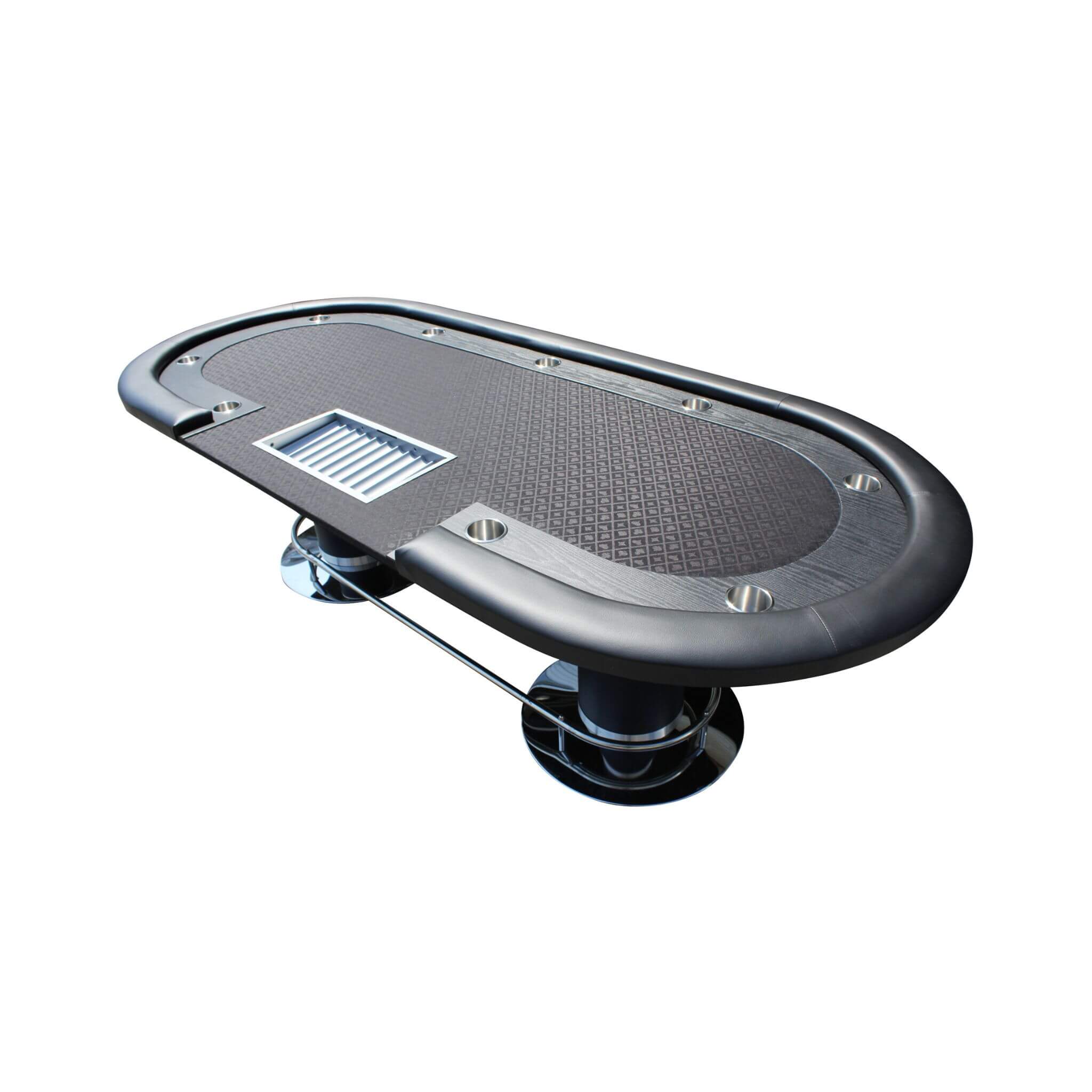 Premium 96-Inch Oval Poker Table with Racetrack — Seats 9 with Dealer Position